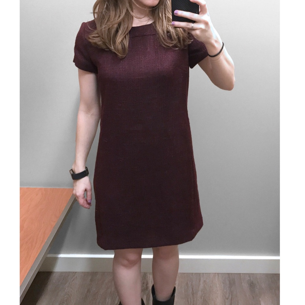 Banana republic metallic boucle sheath dress